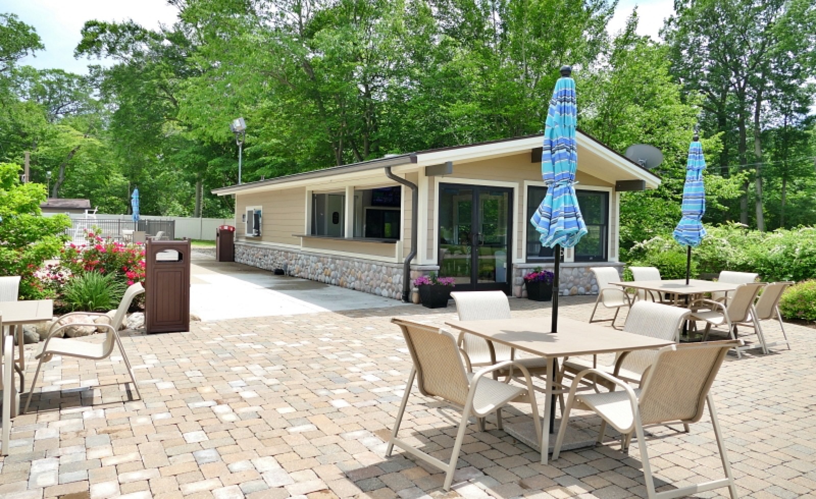 Completed building and patio at Point O’ Woods